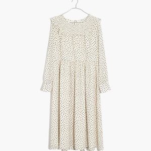 Madewell Ruffle Dress in Inkbrush Dots. NWT.
